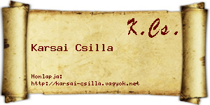 Karsai Csilla névjegykártya